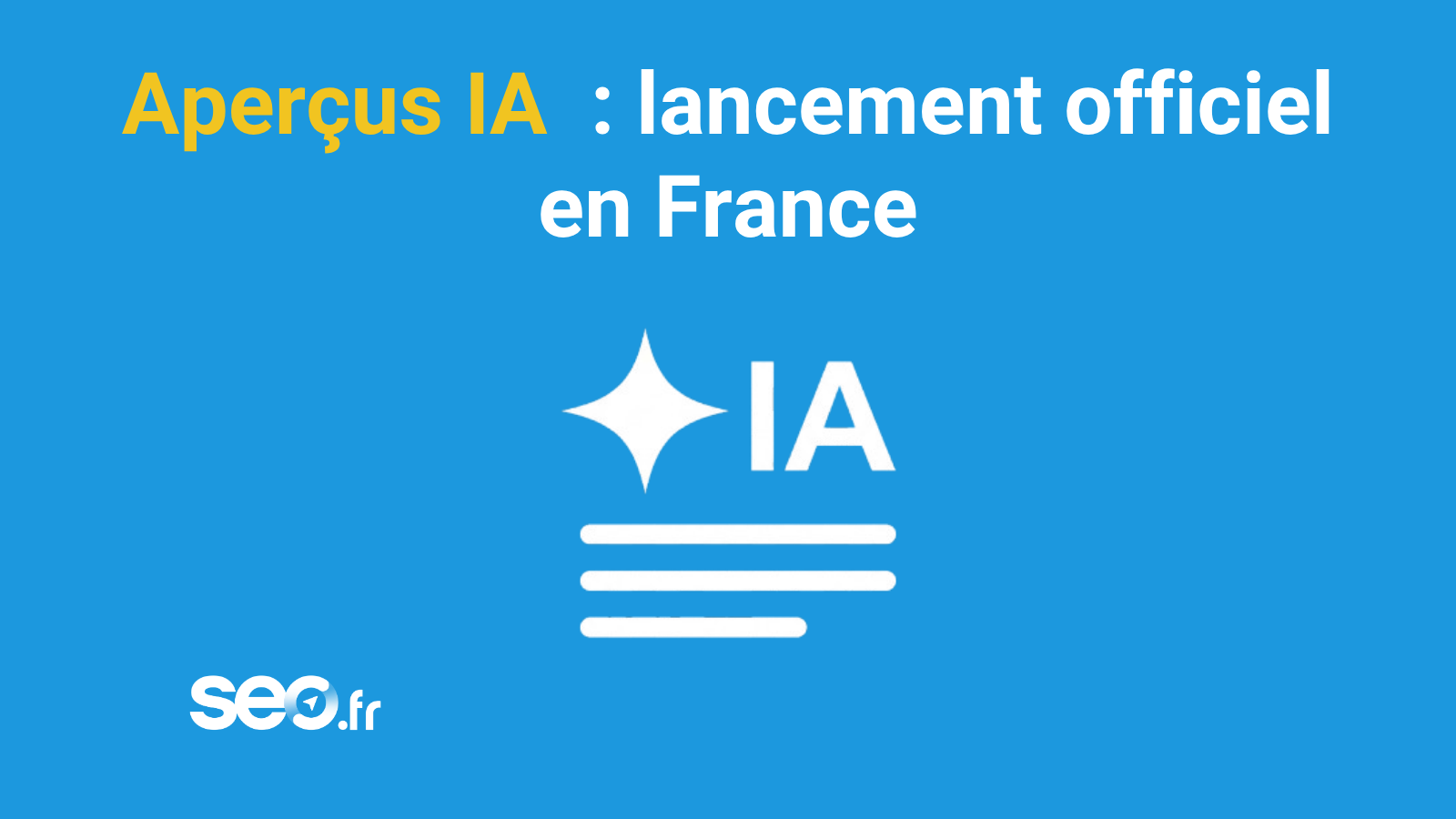 AI Overviews (Aperçus IA) : la fonctionnalité est disponible en France depuis le 22 juillet 2026